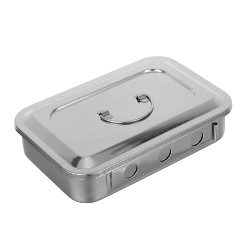 Beaupretty - Beaupretty Laborwerkzeugkasten Mit Deckel Aus Edelstahl Quadratische Metallablage Für Laborinstrumente Abgedeckte Edelstahl-instrumentenablage Zur Sicheren Aufbewahrung Und Organisation