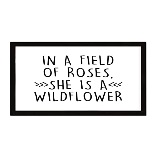 Cadre en bois brûlé In A Field of Roses tableau mural rustique 30x56 cm