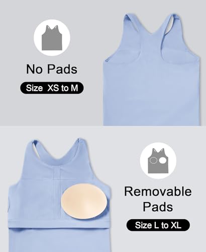 Image of DOCUMO Girls Tank Tops Double Lined Racerback Crop Tops for Kids Sleeveless Workout Tops for Dance, Yoga, Running, Sports