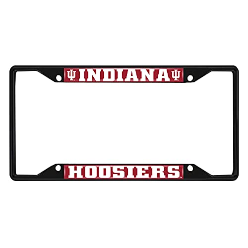 FANMATS 31253 Indiana Hooisers Metal License Plate Frame Black Finish