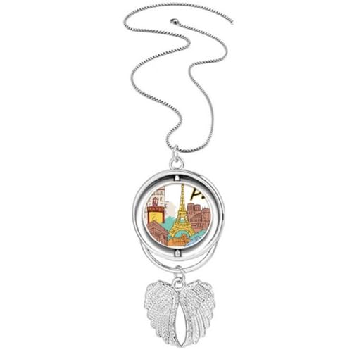 Collier pendentif ailes d'ange Tour Eiffel, le symbole d'un amour éternel