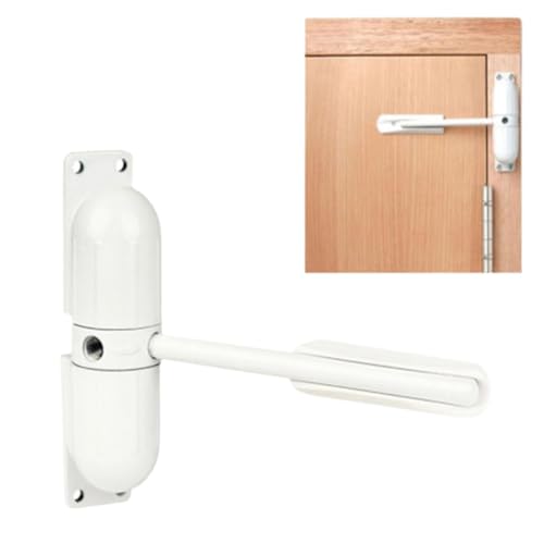 GOOKYO Door Closer Automatic Safety Spring Door Closer – Easy to Install to Convert Hinged Doors to Self-Closing– White by GOOKYO - Used condition - US$16.14