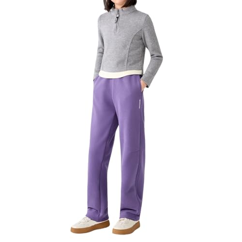 Girls Fleece Lined Sweatpants Kids Winter Warm Elastic High Waist Straight Leg Sweat Pants Thermal Casual Jogger Athletic Pants