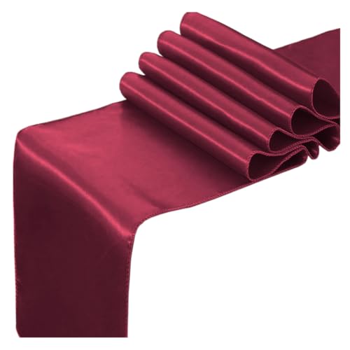 BEAMARKER 2 Paquet de Chemin de Table en Satin de 12 x 108cm de Long Chemin de Table en Satin Rouge pour Mariage Banquet Remise de Diplôme Dîner d'anniversaire Décoration de Fête