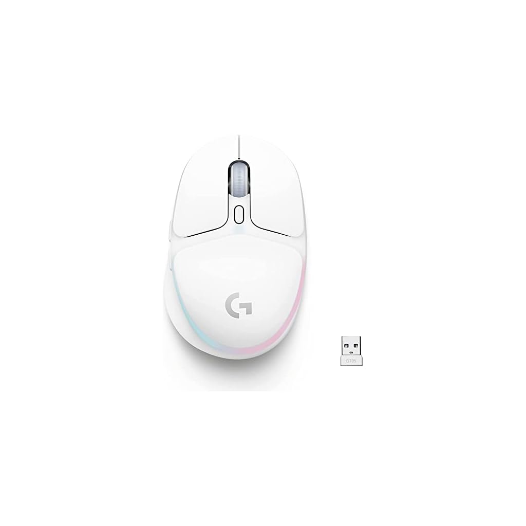 Logitech-G705-Wireless-Gaming-Mouse-Customizable-LIGHTSYNC-RGB-Lighting-Lightspeed-Bluetooth-Connectivity-Lightweight-PCMacLaptop-White-Mist