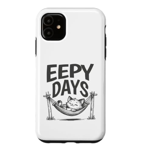 Cute Eepy Days Cat Sleeping kitty Women Girl Sleepy Cat Meme �X�}�z�P�[�X iPhone 11 �p