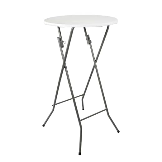 Table mange debout pliable diamètre 60cm hauteur 110cm - Table haute pliante de bar - Plateau résine Structure Acier laquée