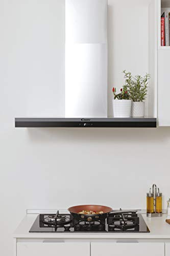 Candy-Essenza-CTS9CEX-Campana-extractora-90-CM-4-Niveles-Potencia-213W-596M3H-Salida-Libre-y-Recirculante-Temporizador-Filtros-Carbono-3-Paneles-Antigrasa-LED-4769DB-Clase-A-Inox-y-Negro