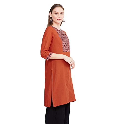 Image of Max Women Embroidered Three-Quarter Sleeves Kurta