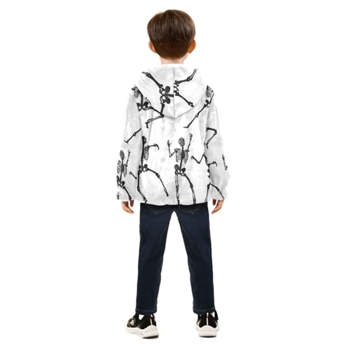 Dancing Of Skeletons Girls Fleece Jacket Girls Fall Jacket Girls Zip Up Hoodie Girls Sherpa Jacket 2-10T4