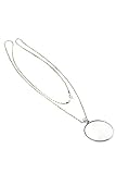 SE MG2016S 4x Pendant Magnifier with 36” Silver Chain Necklace (1-3/4” Glass Lens Dia.)