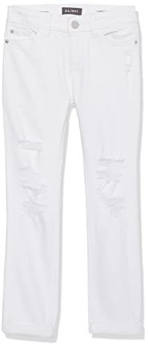 Dl1961 Girls' Harper Boyfriend, White Distressed, 8 #TOP28