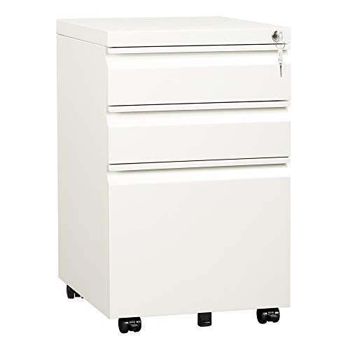 DEVAISE 3 Drawer Mobile File Cabinet with Lock, Under Desk Metal Filing…