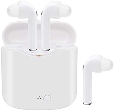 BDKING Wireless Headset,Wireless Headphones,Hands-Free Calling Earphones Sport Driving Earbuds Built-in-Mic& White Charging Case Compatible phoneX/8/7 Android