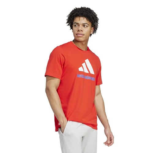 adidas Men's FC Bayern Munich Seasonal Graphic T-Shirt, Red/White