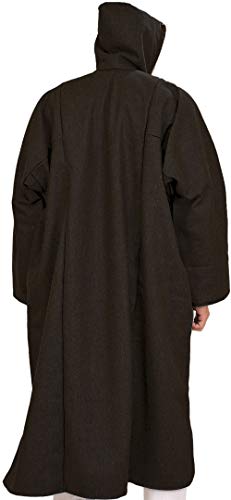 Image of Exotic India Men's Woolen Blend Kashmiri Phiran with Hood | Pure Wool Long Overcoat-Oversized Phiran for Men