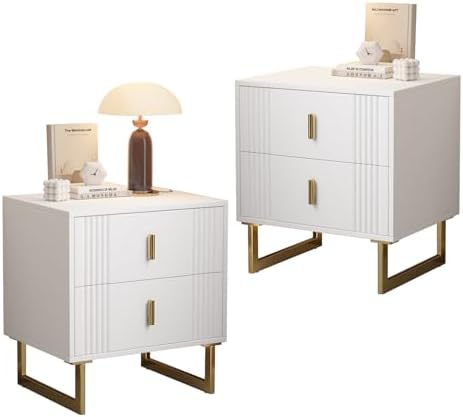 White Night Stand Set 2, Small Side Tabl…