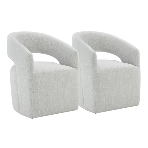 KISLOT Upholstered Dining Chairs with Casters No...