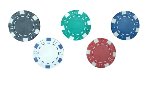 Image of Amazon Brand - Umi Adult Casino Style 140 Pieces Poker Chips Set Rummy Counter Token Coins Table Top Games for Poker Nights Party Gift 5 Colors