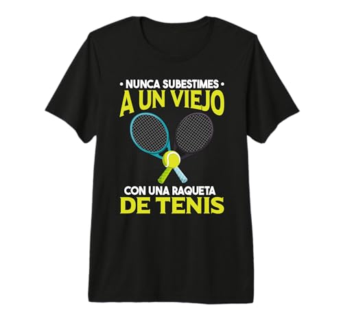Nunca Subestimes A Un Viejo con Una Raqueta De Tenis Camiseta Premium