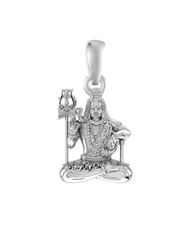 Samyuktha Sterling Silver (92.5% purity) God Shiva Pendant for Men & Women Pure Silver Bhagwan Shiv Ji Locket for Good Health & Wealth - Only Pendent