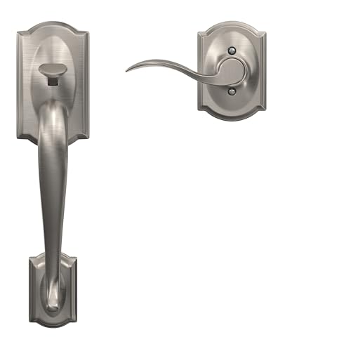 Image of SCHLAGE FE285 619 Acc CAM RH Lower Half Handleset, Camelot Interior Trim, Satin Nickel
