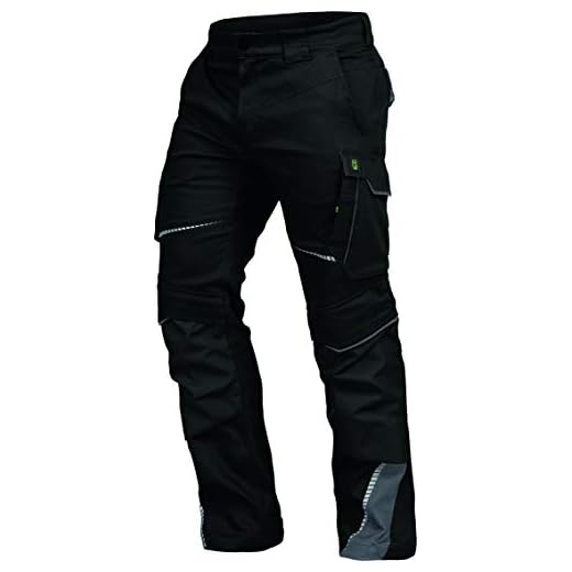 Urgent Arbeitshose Bundhose Hose URG-B 315g/m², schwarz, 52 5 Leib Wächter Flex-Line Workwear Bundhose Arbeitshose mit Spandex (schwarz/grau, 52)