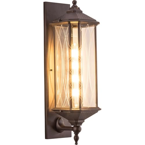 Lanterne murale traditionnelle en verre pour éclairage extérieur