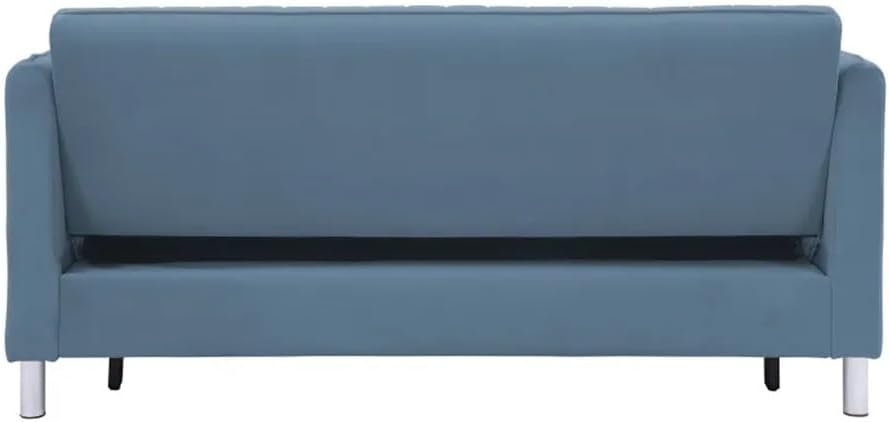 Convertible Sofa Bed with Pillows Velvet Upholstered Metal Feet Versatile Living Room Furniture