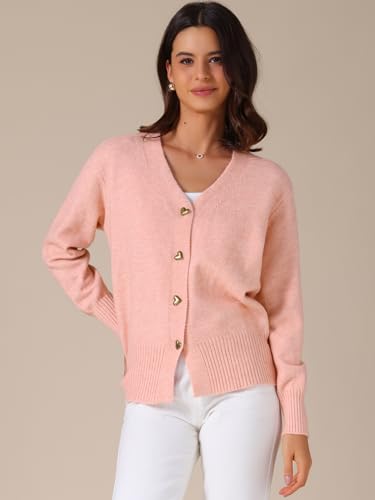 Allegra K Women's Knit Cardigan Sweater Button Up V Neck Long Sleeve Business Casual Cardigan3