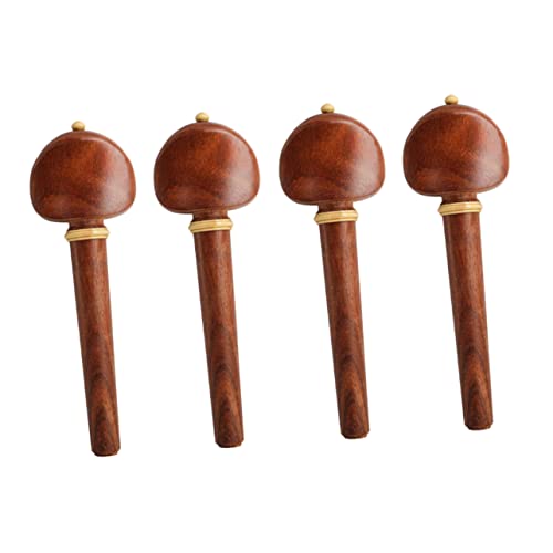BESTonZON Rosewood Cello Pegs 4pcs Cello Shaft Handle Wooden Pegs Tailpiece End Pin Musical Instruments Accessories