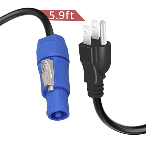 Image of 3-Prong NEMA 5-15P to PowerCON Cable 20A 3 Pin PowerCon Input Connector to NEMA 5-15P Connector Cord for Outdoor Stage Light LED Screen-1.8M /5.9FT