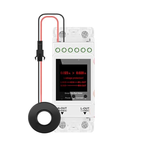 AT2PW 100A Rail Energy Meter Switch AC 220V 110V Digital VA KWh Frequency Factor Meter(with Leakage Protect)