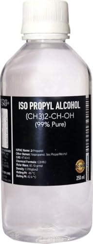 CERO ® IPA Isopropyl Alcohol for Cleaning, All Electronics, Clean Your Makeup Tools, Clean CPU, GPU and Screen, Repair Cosmetics 99.9% Pure [(CH3)2-CH-OH] CAS: 67-63-0 (250ml)