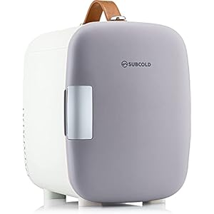Subcold Pro4 Luxury Mini Fridge Cooler | 4 Litre / 6 Cans | AC and Exclusive USB Power Option | Portable Small Fridge for the Office, Bedroom, Car, Travel, Skincare & Cosmetics (Grey)