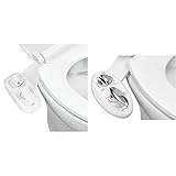 LUXE Bidet NEO 320 Plus – Next-Generation Warm Water Bidet Toilet Seat Attachment (White) & NEO 320 - Self Cleaning Dual Nozzle - Hot and Cold Water Non-Electric Bidet Toilet Attachment (White)