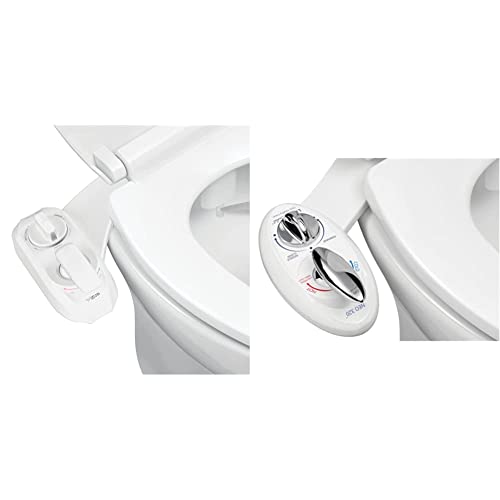 LUXE Bidet NEO 320 Plus – Next-Generation Warm Water Bidet Toilet Seat Attachment (White) & NEO 320 - Self Cleaning Dual Nozzle - Hot and Cold Water Non-Electric Bidet Toilet Attachment (White)