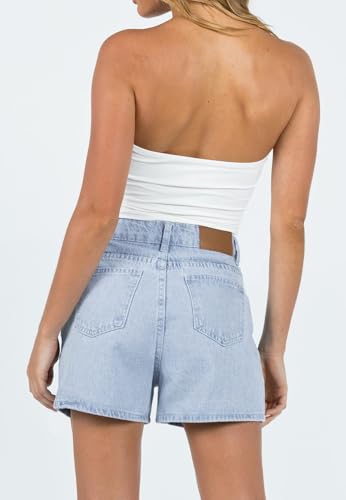 Image of CHICZONE Womens Mid-High Waisted Stretchy Denim Jean Shorts