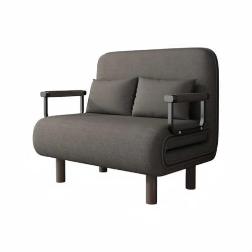 miluFox折りたたみ式、二重用途、バルコニーリビング、ダブルプッシュ式収納、折りたたみ式多機能、椅子、多速調節、高密度スポンジ、リクライニングチェア (濃い灰色です,80*190CM)