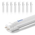 Barrina T8 LED Bulbs 4 Foot, Fluorescent Light Bulbs Replacement, 24W, 3200LM, 6000K Bright Light Ballast Bypass, Dual-End Powered, T8 T10 T12 LED Fluorescent Tube Replacement, Frosted Cover, 8 Packs