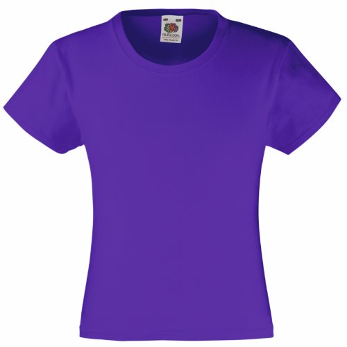 Image of FRUIT OF THE LOOM Girl's Valueweight T Shirt, Violet (Purple Pe), 14-15 Years UK