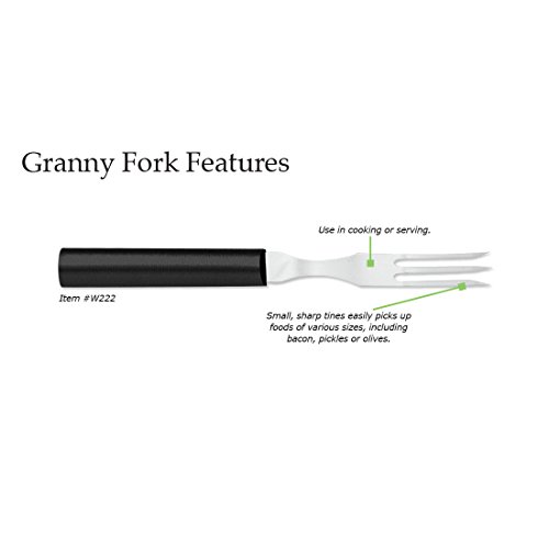 Rada Cutlery Granny Heavy Duty Fork – Stainless Steel with Black Steel Resin Handle, 7-3/4 Inches - Thumbnail 3