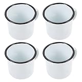 wrtgerht 4 Stück Emaille Teetassen Vintage Kaffeetasse Trinkbecher Retro Stil Getränke Trinkbecher mit Griff Wasser Teetassen for die Küche zu Hause Küchengeräte