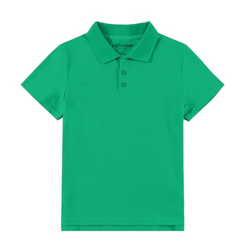 Image of Kid Nation Boys Polo Shirts Kids School Uniform Shirts Short Sleeve Girls Collared Shirts 4-12 Years