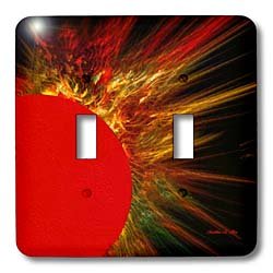 Interrupteur à bascule double 3dRose lsp_8967_2 Sunburst pour salon moderne