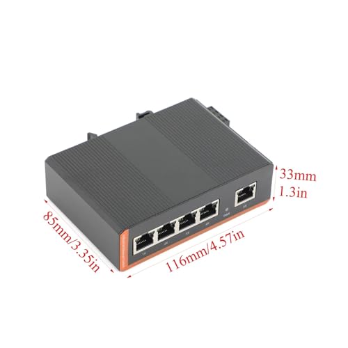 Commutateur industriel 5 ports 100/1000 Mbps rail DIN Ethernet