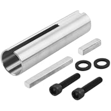 CNQLIS Extended 1" to 1 1/8" 1/4" Keyed Gas Engine Pulley Crank Shaft Sleeve Adapter, Works with Gas Engine Crank Shafts to Enlarge The Crank Diameter to Fits Pulleys, Gear Boxes etc