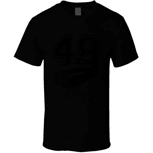 CarGeekTees 1948 Pickup Side View Year Model Name Light Color Shirt M Black
