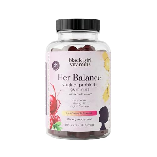 Black Girl Vitamins Her Balance Vaginal Probiotic Gummies pH Balance & Odor Support Feminine Health + Urinary Tract Support 2B CFU Lactobacillus Vegan Gluten-Free Halal (30-Day Supply)