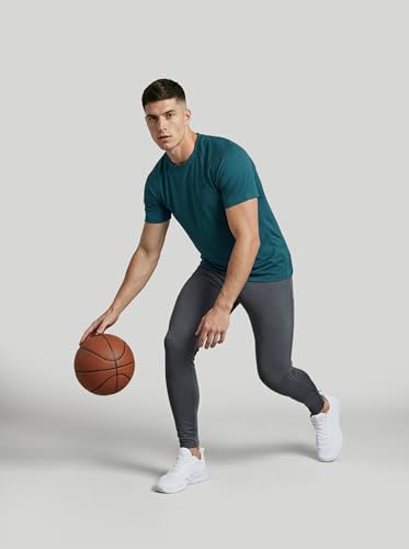 Image of TECHNOSPORT Men's Solid T-Shirt COTFLEX Quick Dry Slim Fit Round Neck Sports Tee for Gym Running Casual Wear UPF50+ Anti Odour